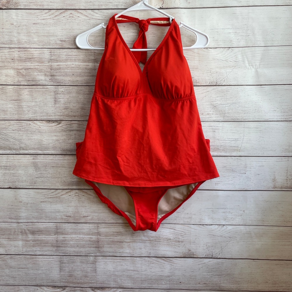 LANDS END TWO PIECE TANKINI SWIMSUIT IN ORANGE
